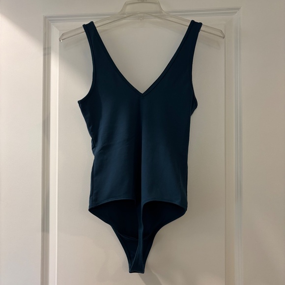 Abercrombie Fitch Soft A&F Collection V Neck Bodysuit Teal Blue - Picture 5 of 8